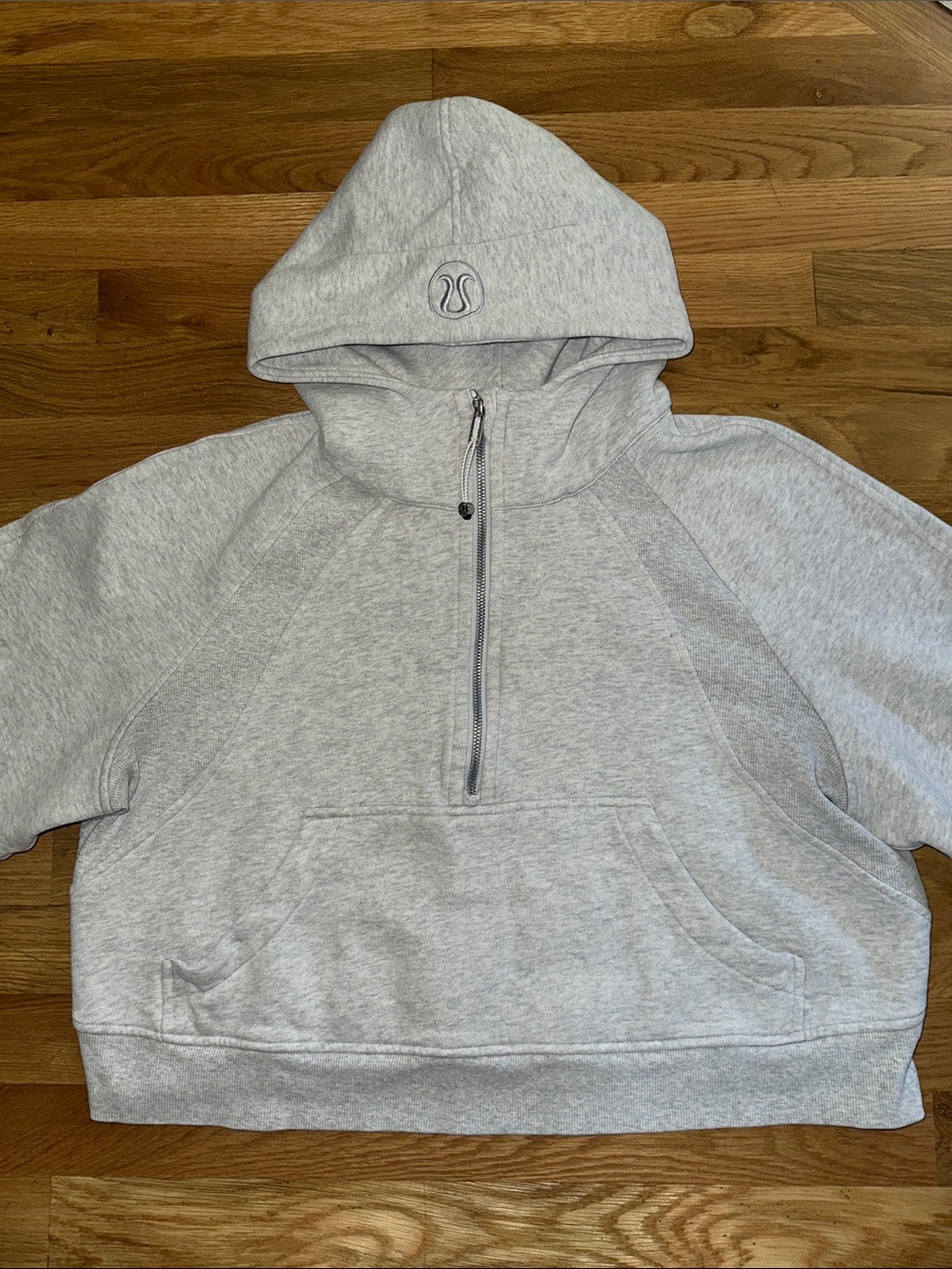 Lululemon Light Gray Oversized Scuba Half-Zip Hoodie M/L